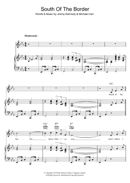page one of South Of The Border (Piano, Vocal & Guitar Chords)