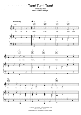 page one of Turn! Turn! Turn! (Piano, Vocal & Guitar Chords)