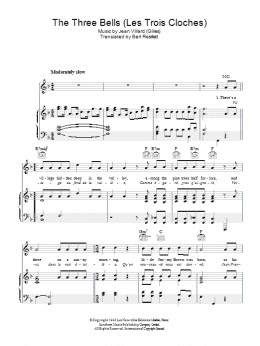 page one of The Three Bells (Les Trois Cloches) (Piano, Vocal & Guitar Chords)