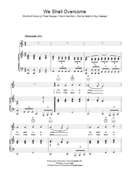 page one of We Shall Overcome (Piano, Vocal & Guitar Chords)
