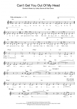 page one of Can't Get You Out Of My Head (Lead Sheet / Fake Book)