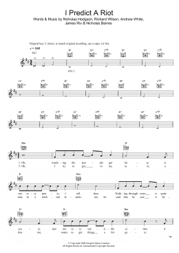 page one of I Predict A Riot (Lead Sheet / Fake Book)