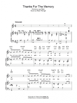 page one of Thanks For The Memory (Piano, Vocal & Guitar Chords)
