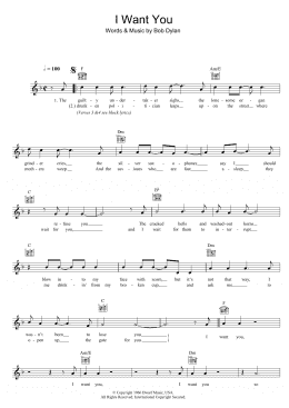 page one of I Want You (Lead Sheet / Fake Book)