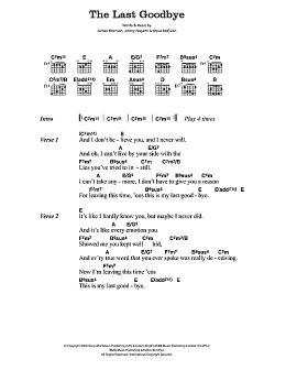 page one of The Last Goodbye (Guitar Chords/Lyrics)