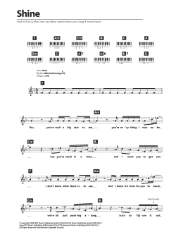 page one of Shine (Piano Chords/Lyrics)