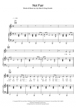 page one of Not Fair (Piano, Vocal & Guitar Chords)