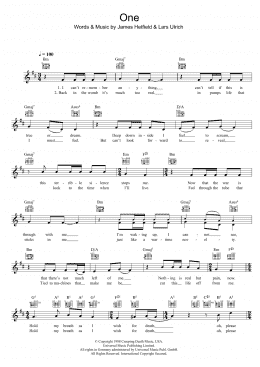 page one of One (Lead Sheet / Fake Book)