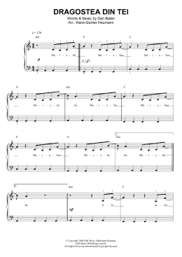page one of Dragostea Din Tei (Piano & Vocal)