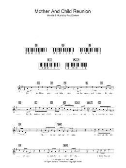 page one of Mother And Child Reunion (Lead Sheet / Fake Book)