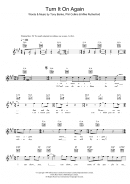 page one of Turn It On Again (Lead Sheet / Fake Book)