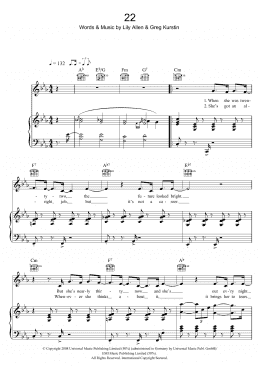 page one of 22 (Piano, Vocal & Guitar Chords)