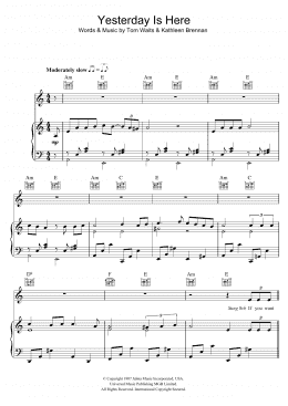 page one of Yesterday Is Here (Piano, Vocal & Guitar Chords)