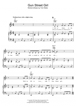 page one of Gun Street Girl (Piano, Vocal & Guitar Chords)