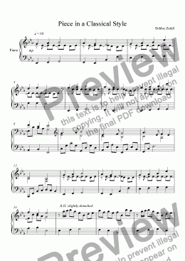 page one of Piece in a Classical Style