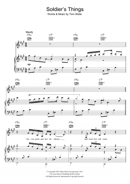 page one of Soldier's Things (Piano, Vocal & Guitar Chords)