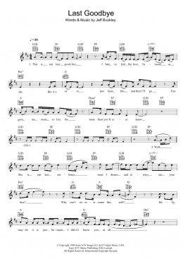 page one of Last Goodbye (Lead Sheet / Fake Book)