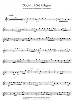 page one of Oops! I Did It Again (Violin Solo)