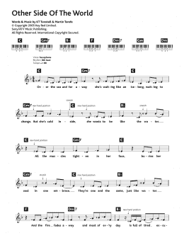 page one of Other Side Of The World (Piano Chords/Lyrics)