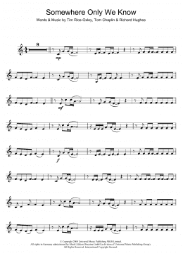 page one of Somewhere Only We Know (Clarinet Solo)