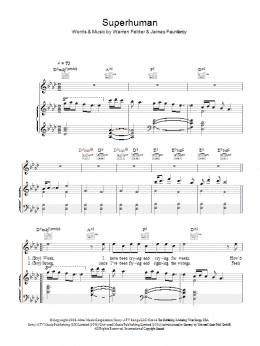 page one of Superhuman (Piano, Vocal & Guitar Chords)