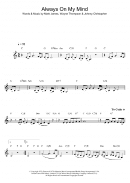 page one of Always On My Mind (Clarinet Solo)