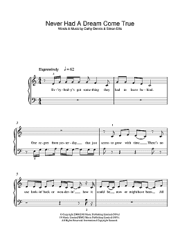 page one of Never Had A Dream Come True (5-Finger Piano)