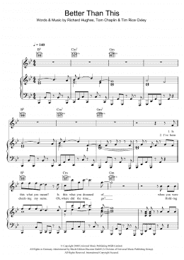 page one of Better Than This (Piano, Vocal & Guitar Chords)