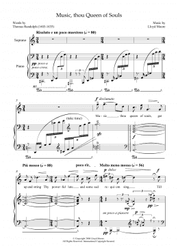 page one of Music, thou Queen of Souls (for soprano and piano) (Piano & Vocal)