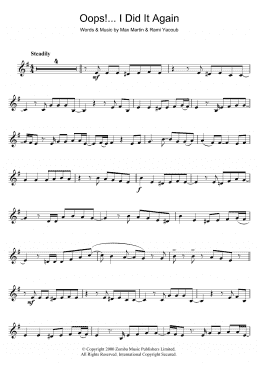 page one of Oops! I Did It Again (Clarinet Solo)