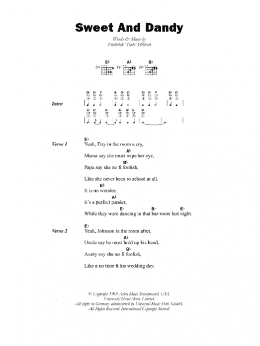 page one of Sweet And Dandy (Guitar Chords/Lyrics)