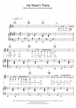 page one of He Wasn't There (Piano, Vocal & Guitar Chords)