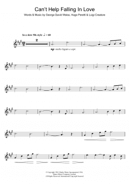 page one of Can't Help Falling In Love (Alto Sax Solo)