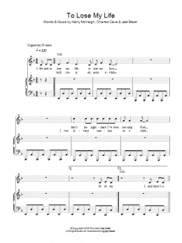 page one of To Lose My Life (Piano, Vocal & Guitar Chords)