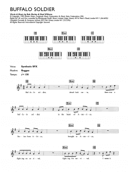 page one of Buffalo Soldier (Piano Chords/Lyrics)