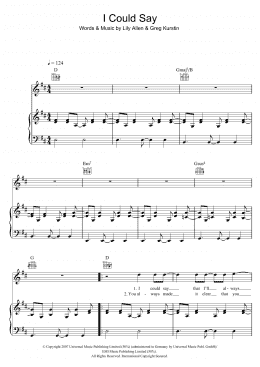 page one of I Could Say (Piano, Vocal & Guitar Chords)