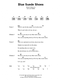 page one of Blue Suede Shoes (Guitar Chords/Lyrics)