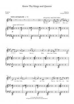 page one of Know Thy Kings and Queens (for mezzo-soprano and piano) (Piano & Vocal)