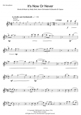 page one of It's Now Or Never (Alto Sax Solo)