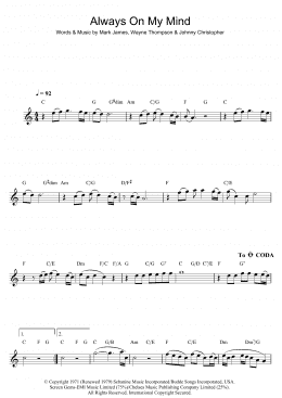 page one of Always On My Mind (Flute Solo)