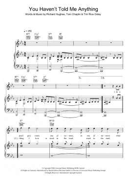 page one of You Haven't Told Me Anything (Piano, Vocal & Guitar Chords)