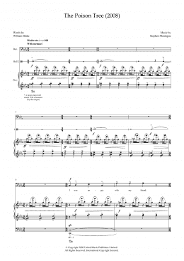 page one of The Poison Tree (for baritone, piano and bell) (Piano & Vocal)