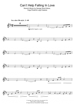 page one of Can't Help Falling In Love (Clarinet Solo)