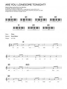 page one of Are You Lonesome Tonight? (Piano Chords/Lyrics)