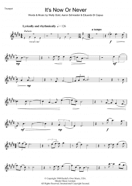 page one of It's Now Or Never (Trumpet Solo)