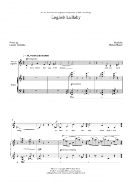 page one of English Lullaby (for mezzo-soprano and piano) (Piano & Vocal)