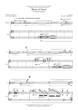 page one of Blaze of Noon (for soprano and piano) (Piano & Vocal)