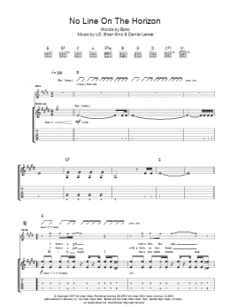 page one of No Line On The Horizon (Guitar Tab)