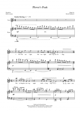 page one of Plover's Peak (for tenor and piano) (Piano & Vocal)