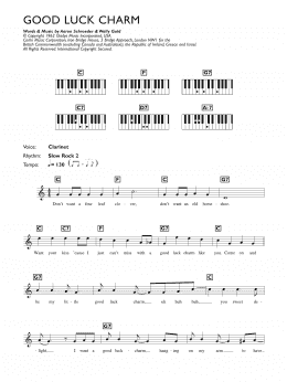page one of Good Luck Charm (Piano Chords/Lyrics)